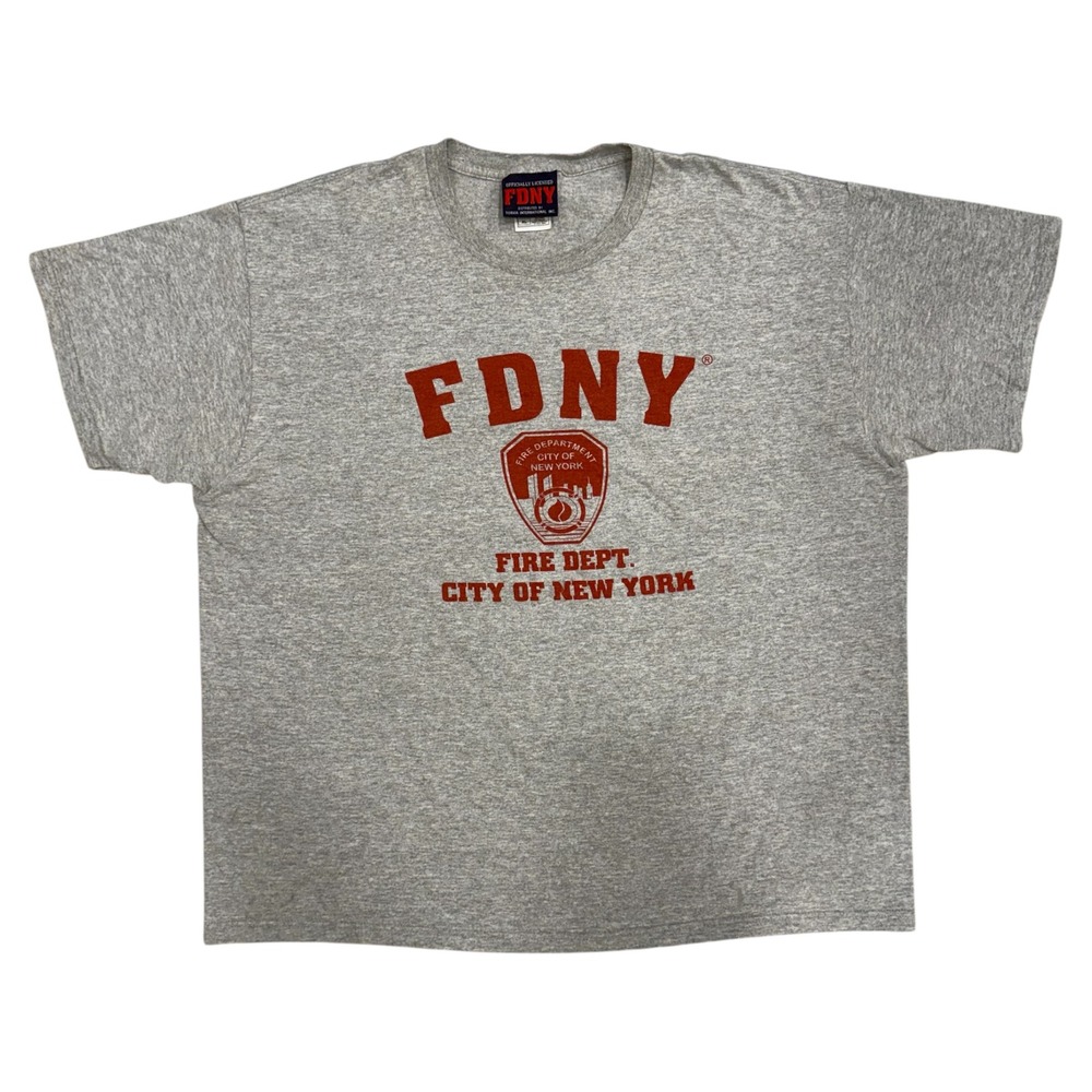 FDNY Fire Dept City of New York T-Shirt Mens XL Gray Short Sleeve 2008